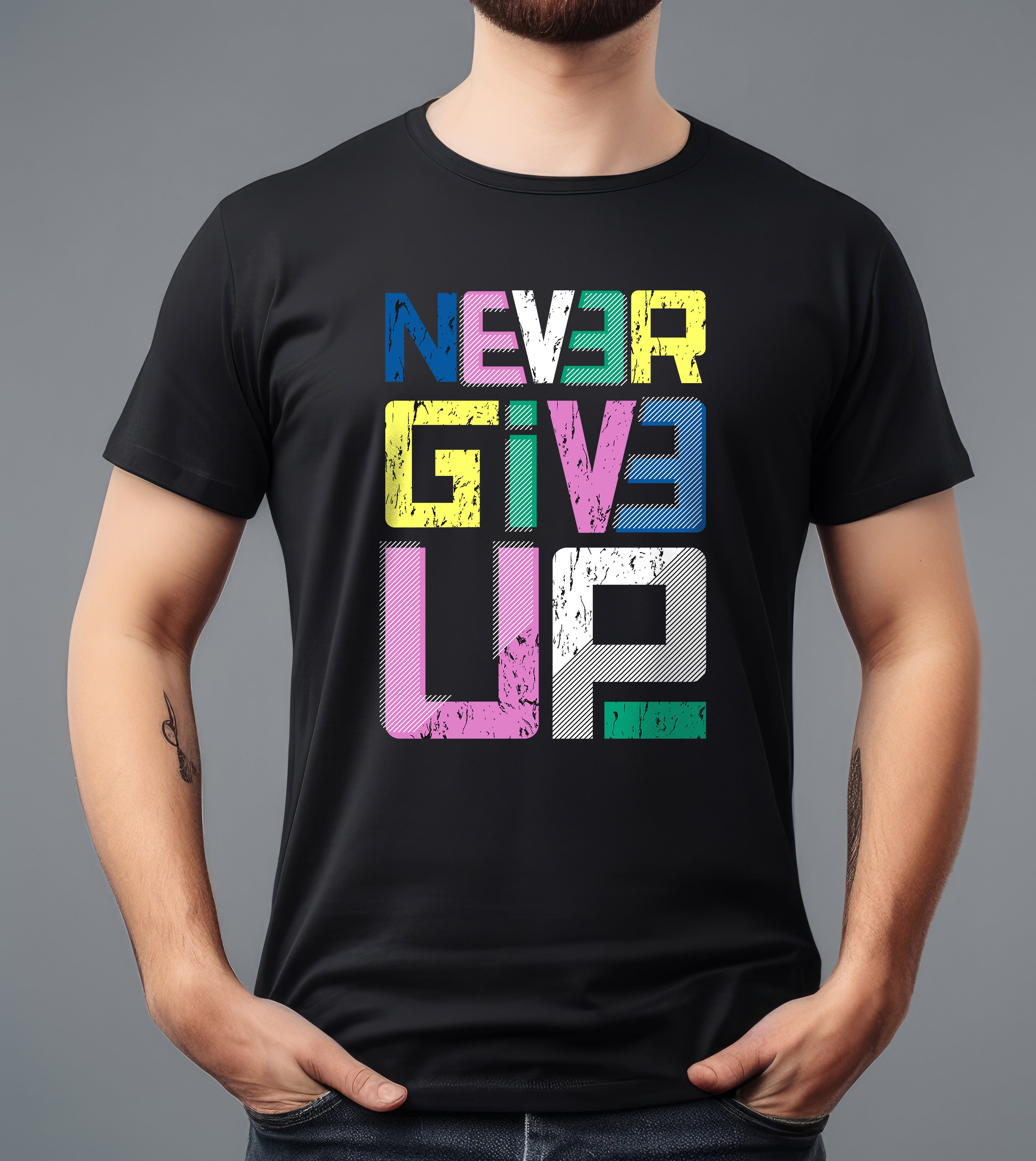 NEVER GIVE UP BLACK