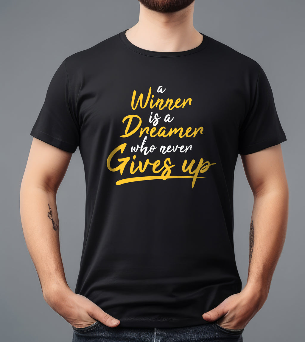 A WINNER IS A DREAMER BLACK T-SHIRT