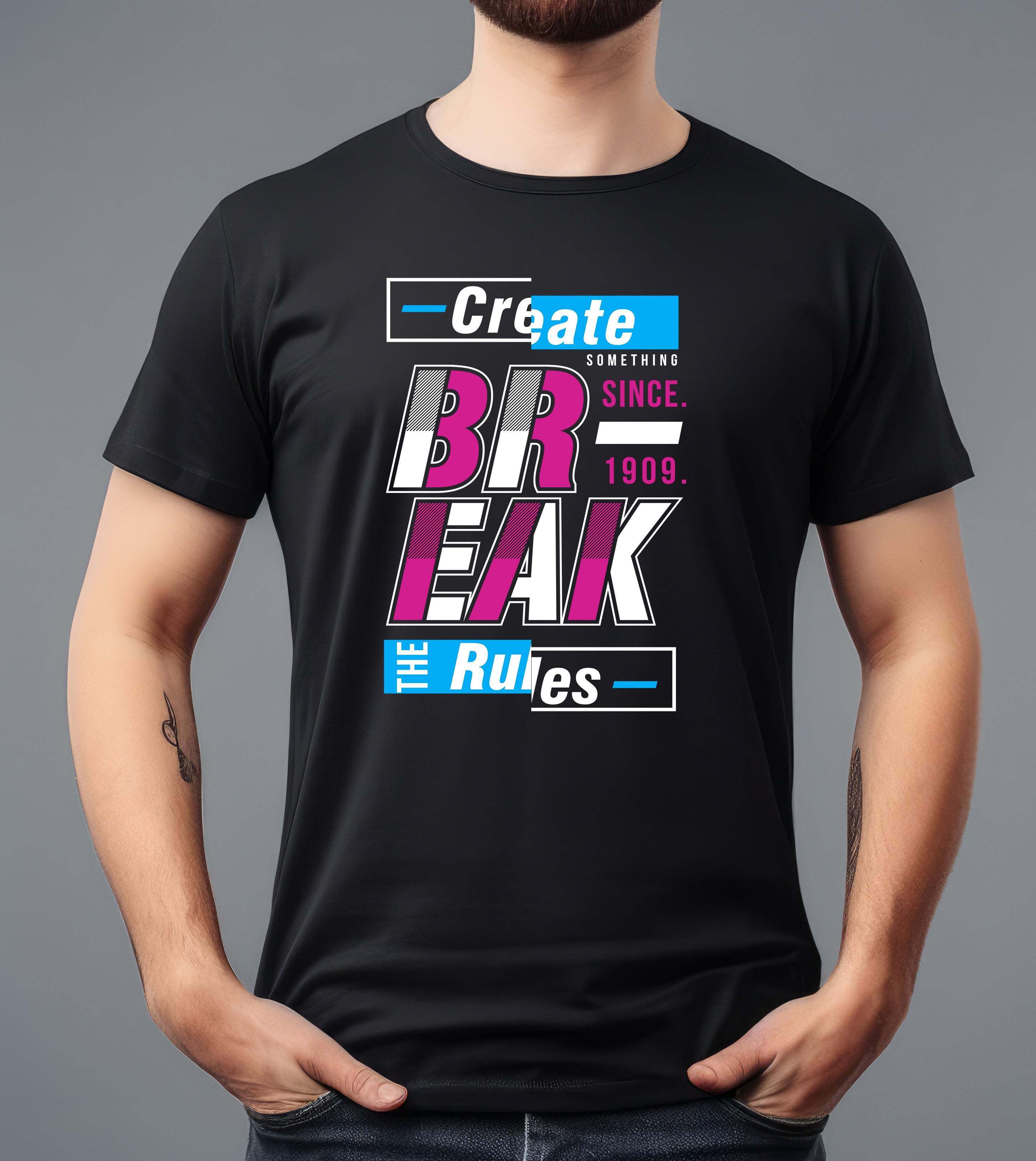 BREAK RULES BLACK T-SHIRT