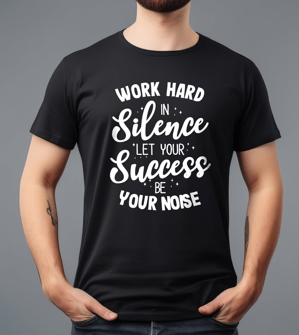 WORD HARD IN SILENCE PRINTED T SHIRT