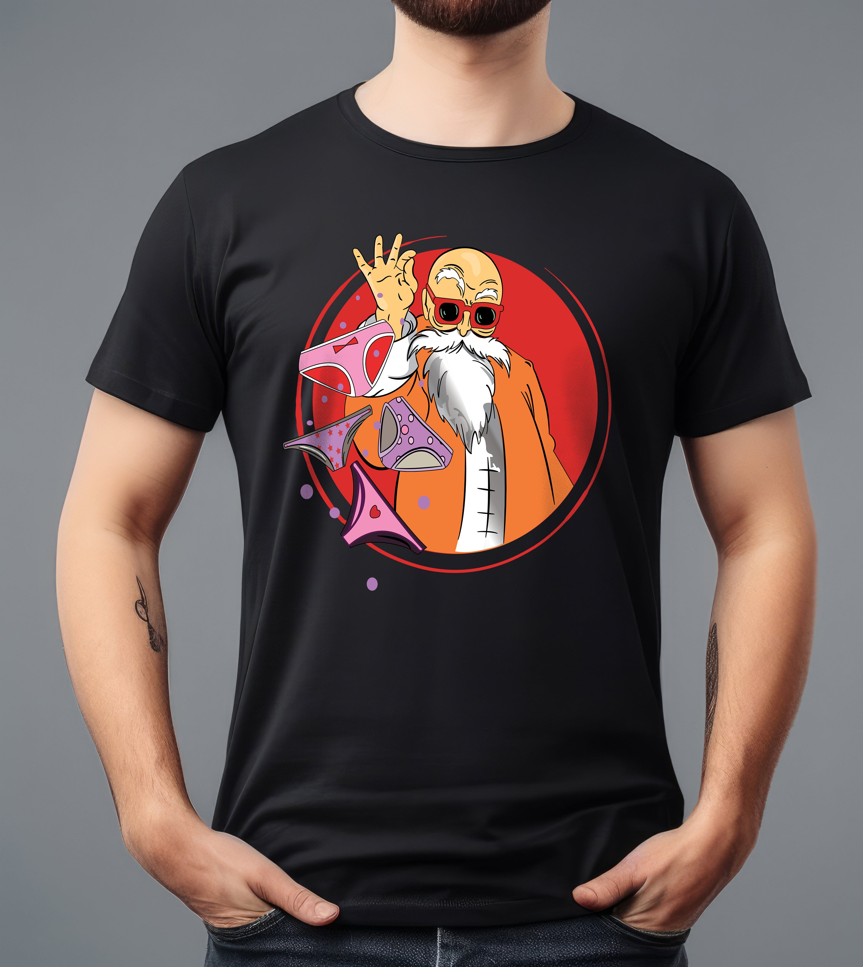 DRAGON BALL Z  MASTER ROSHI BLACK T-SHIRT