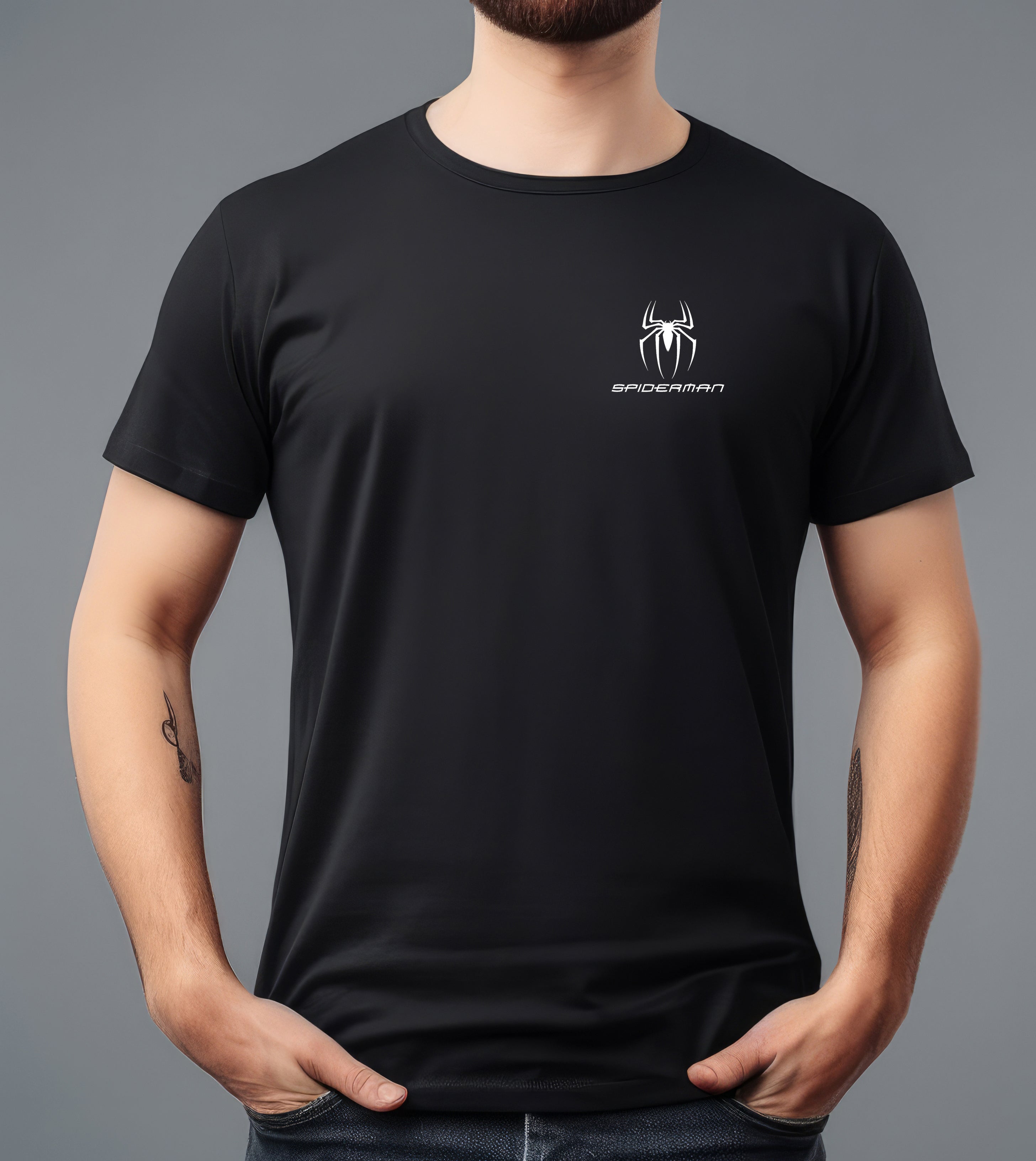 SPIDRMAN VINTAGE GRAPHITE BLACK T-SHIRT