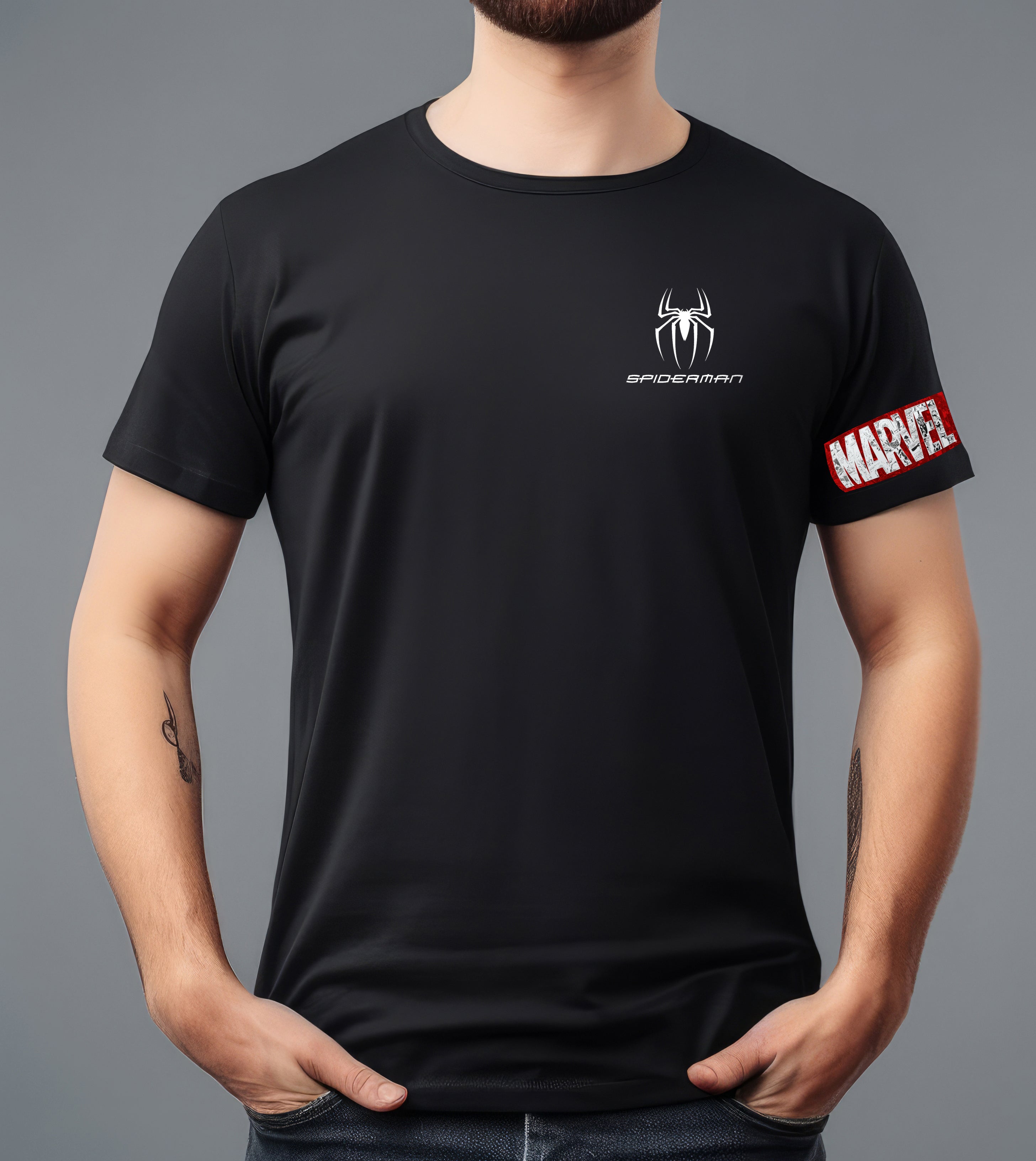 SPIDER MAN SHADOW GRAPHITE BLACK T-SHIRT