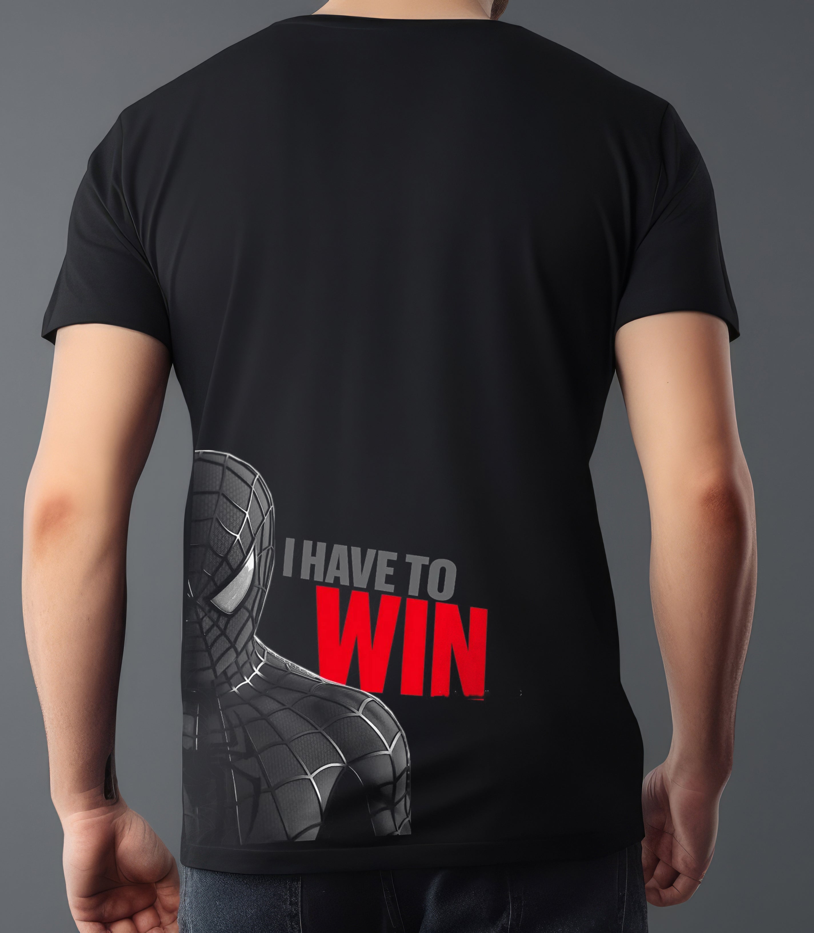 SPIDER MAN I HAVE TO WIN BLACK T-SHIRT