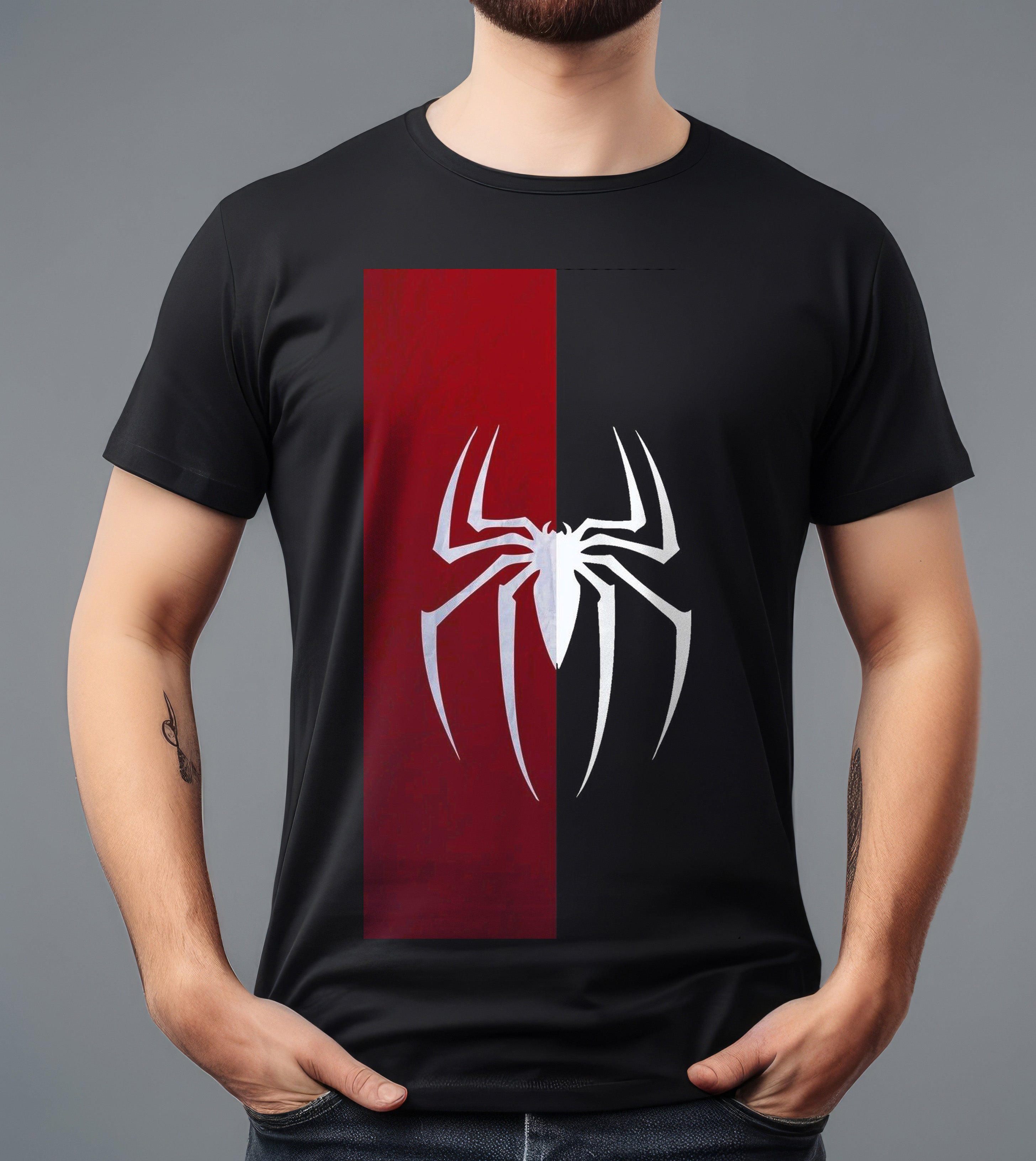 SPIERMAN RED & BLACK GRAPHITE BLACK T-SHIRT