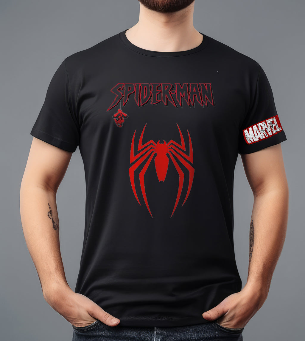 SPIDERMAN FAN BLAK T-SHIRT