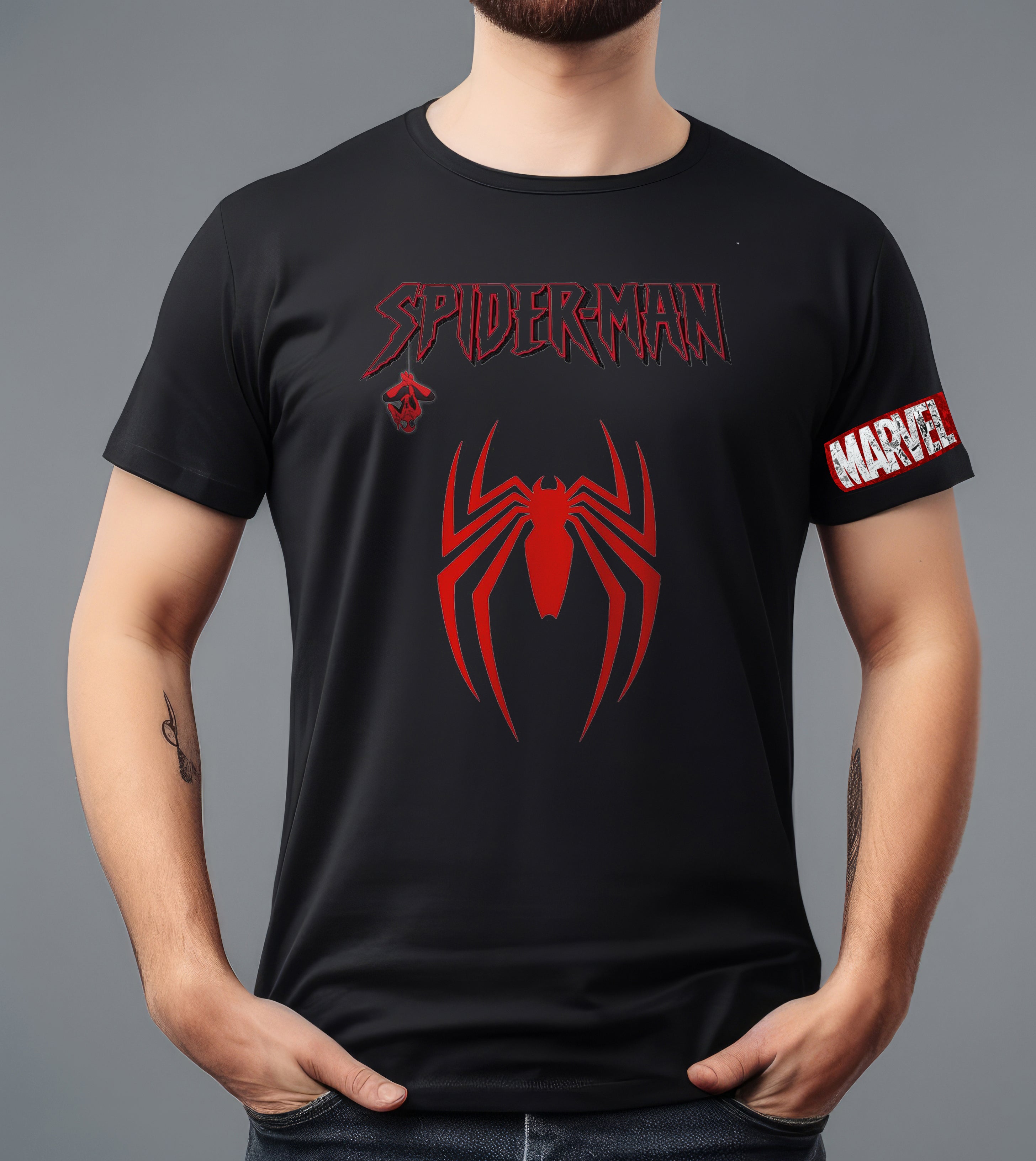 SPIDERMAN FAN BLAK T-SHIRT