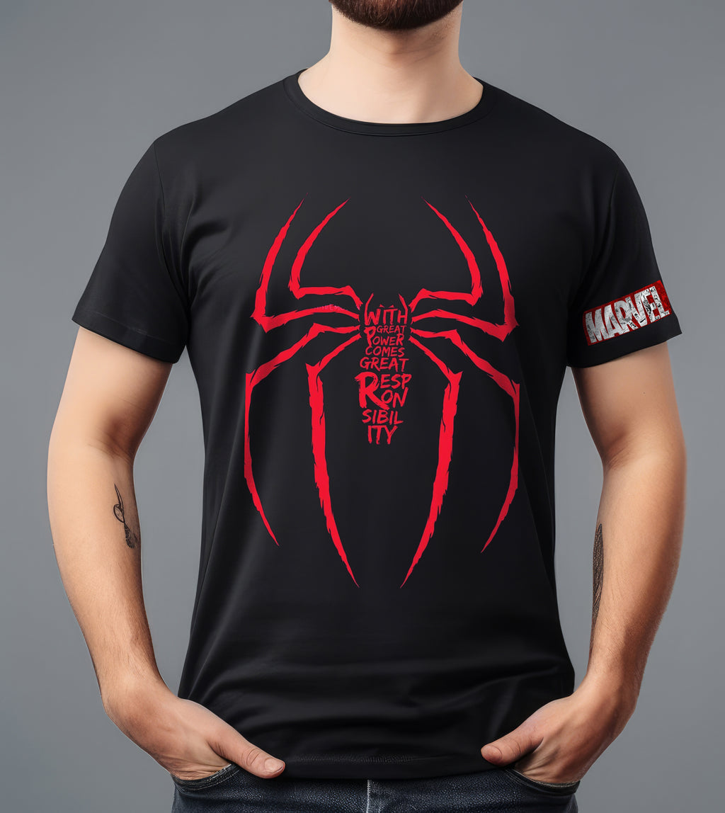 SPIDER MAN BLACK T-SHIRT