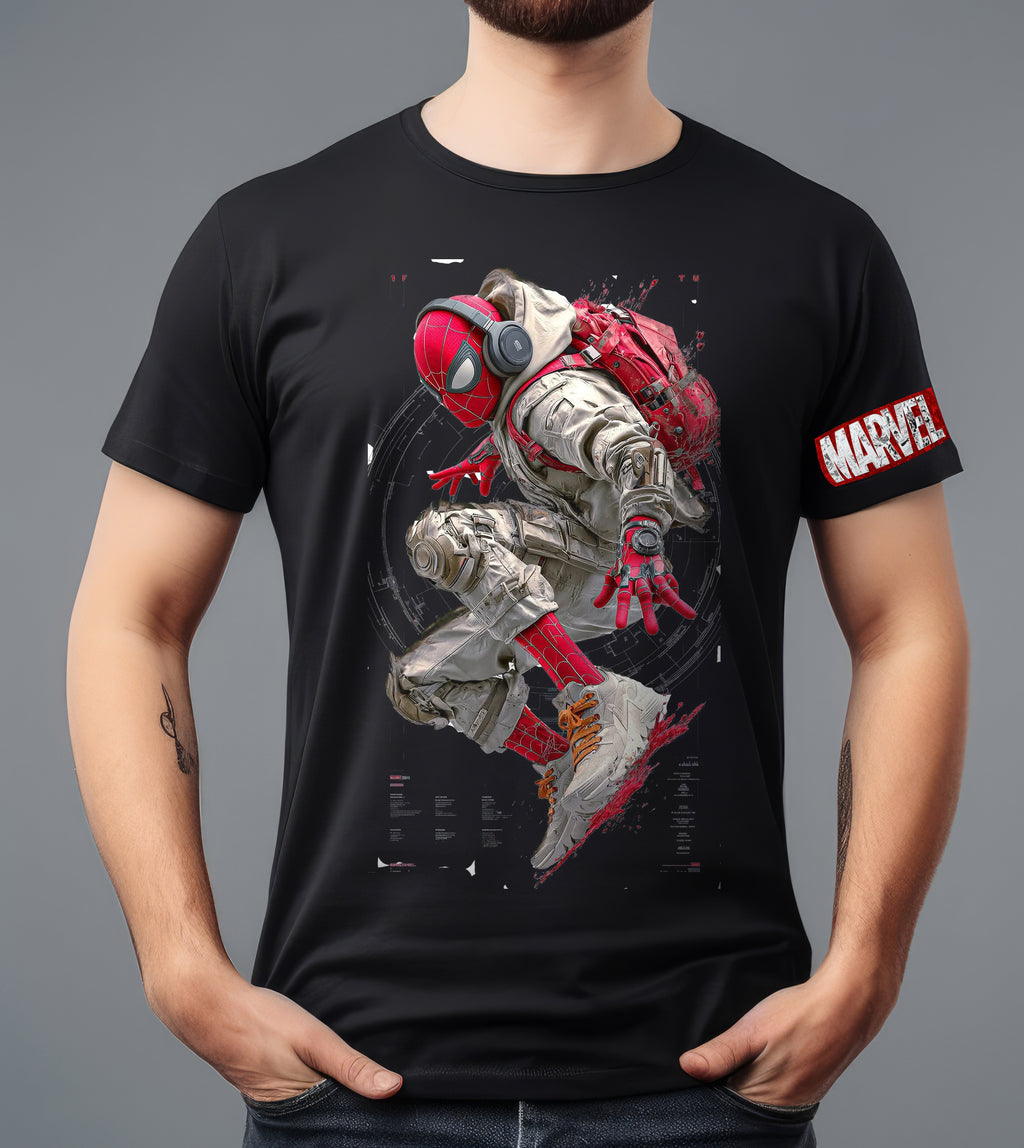 SPIDER MAN FAN GRAPHITE BLACK T-SHIRT