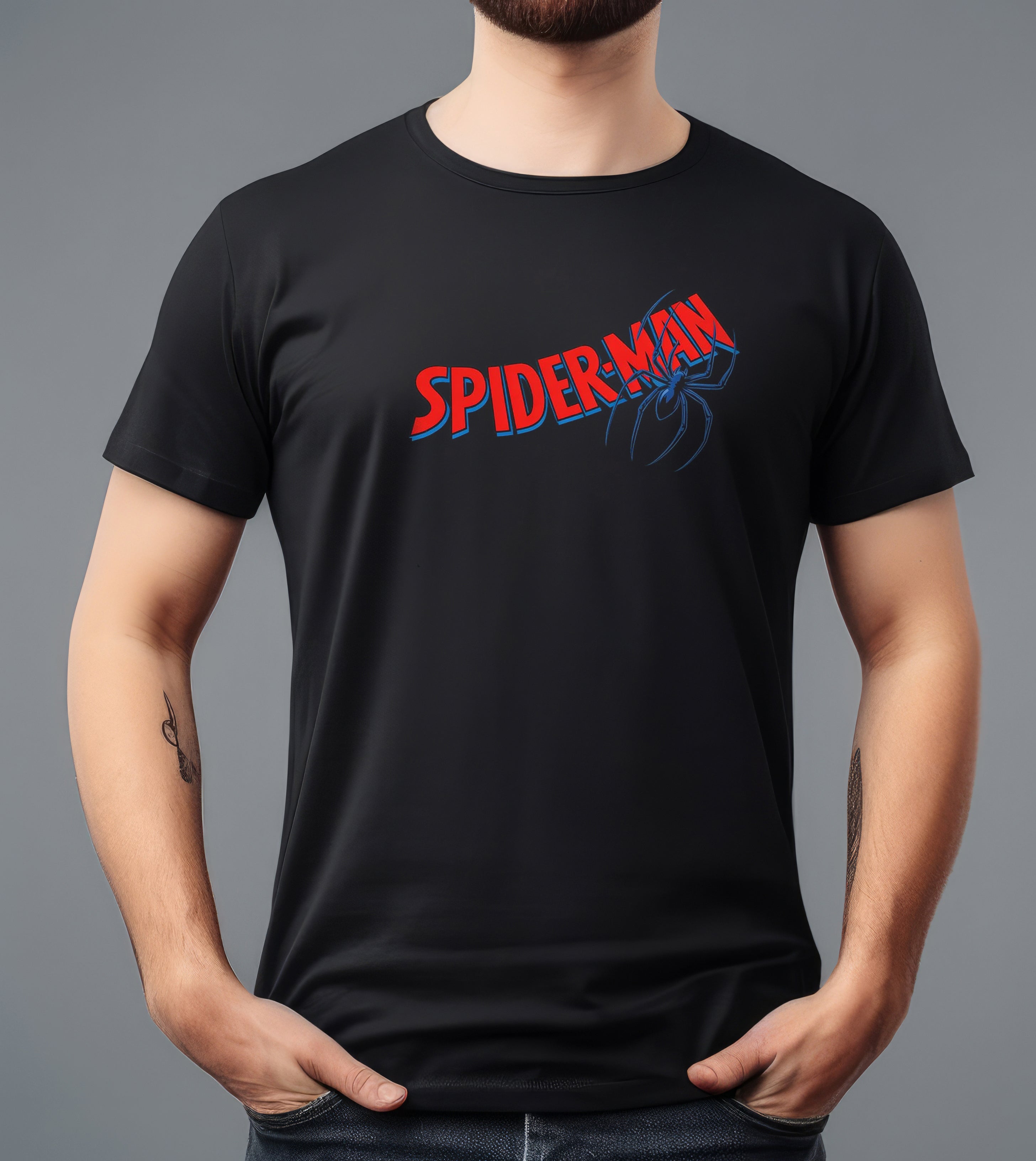 SPIDER MAN SHADOW GRAPHITE BLACK T-SHIRT