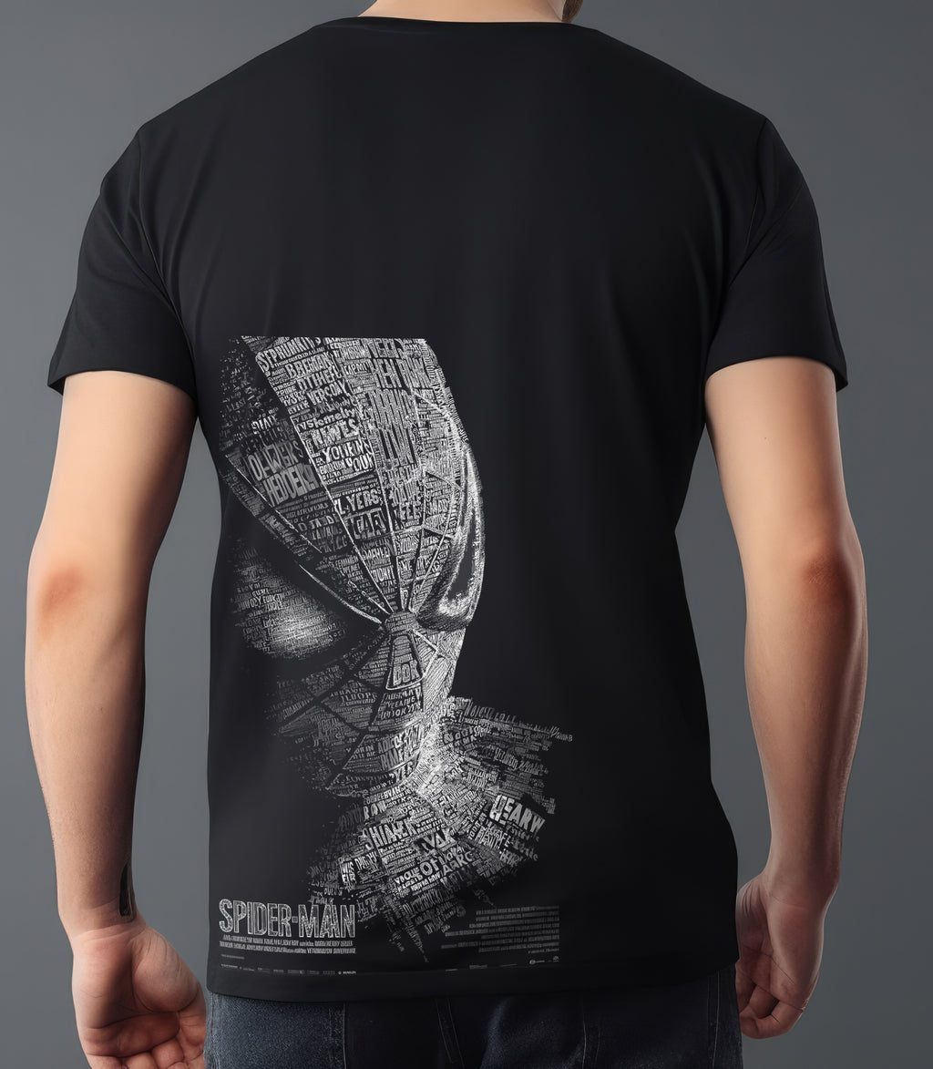 SPIDRMAN VINTAGE GRAPHITE BLACK T-SHIRT